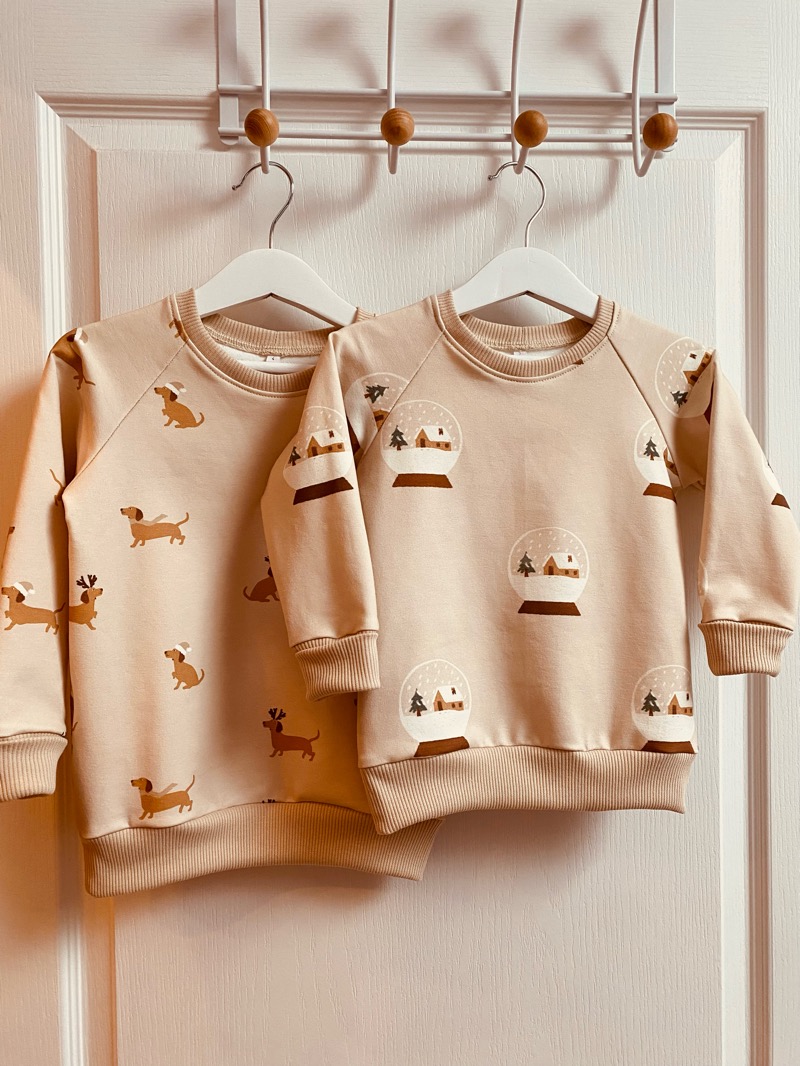 Sweat boules à neige Sweat bébé enfant fait main en France